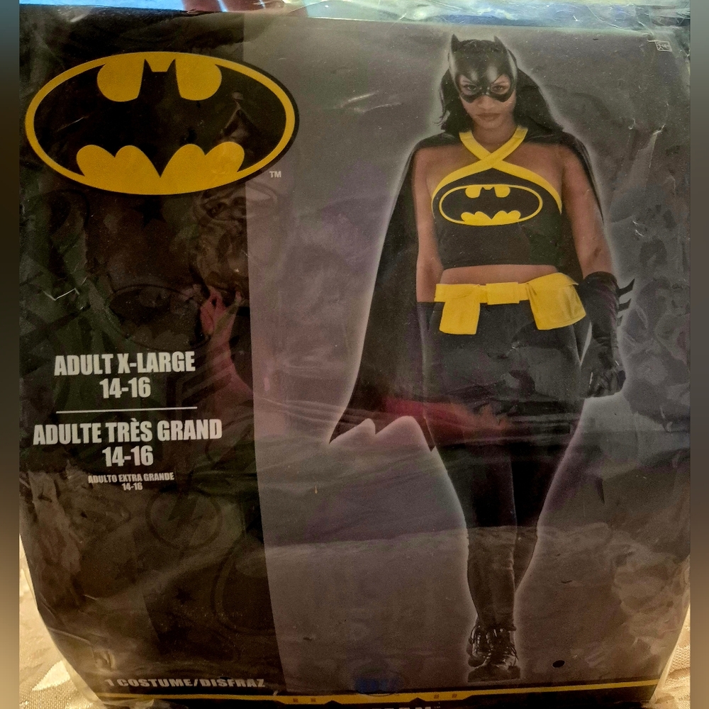 Bat-woman Adult Womans Costume - Black and Yellow. XL